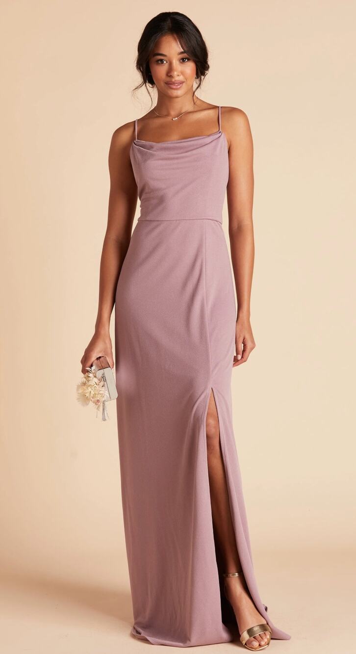 Birdy Grey Ash Formal Dress Crepe Womens XS Dark Mauve Bridesmaid New Evening